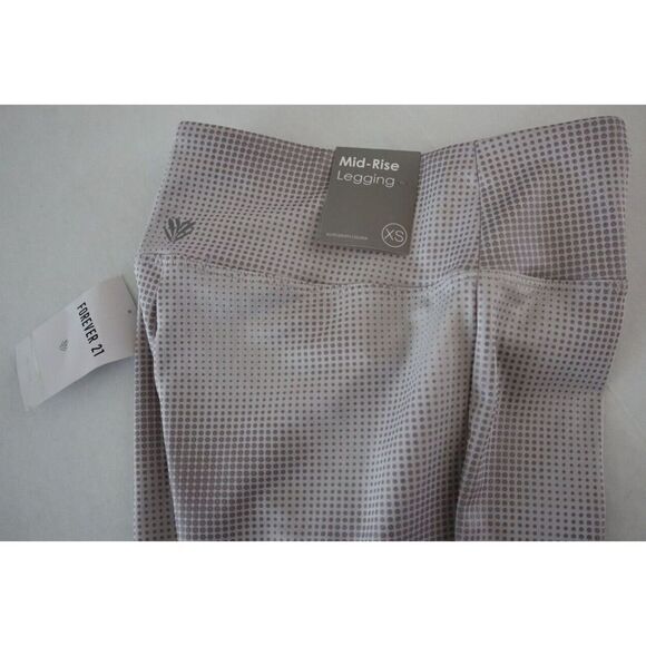 Forever 21 Women's Sz XS Taupe/Silver Spotted Mid-Rise Long Leggings - Picture 9 of 9